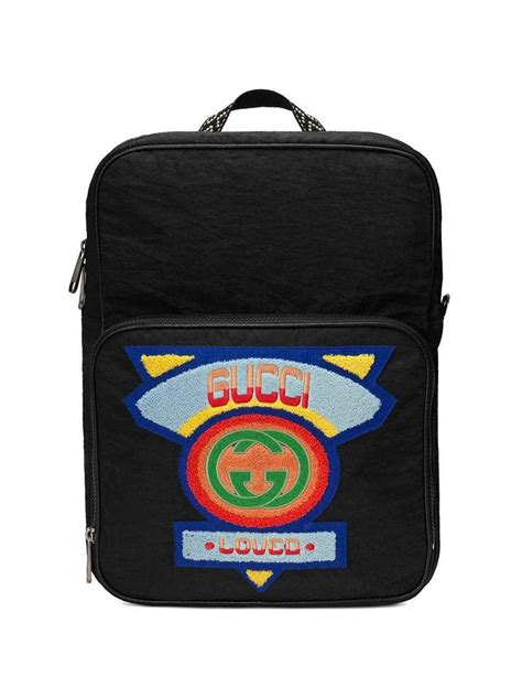 gucci 80s patch backpack|Gucci Backpack 80s Patch Medium Black .